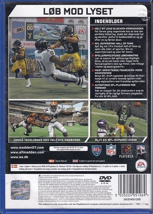 Madden NFL 07 - PS2 (B Grade) (Genbrug)